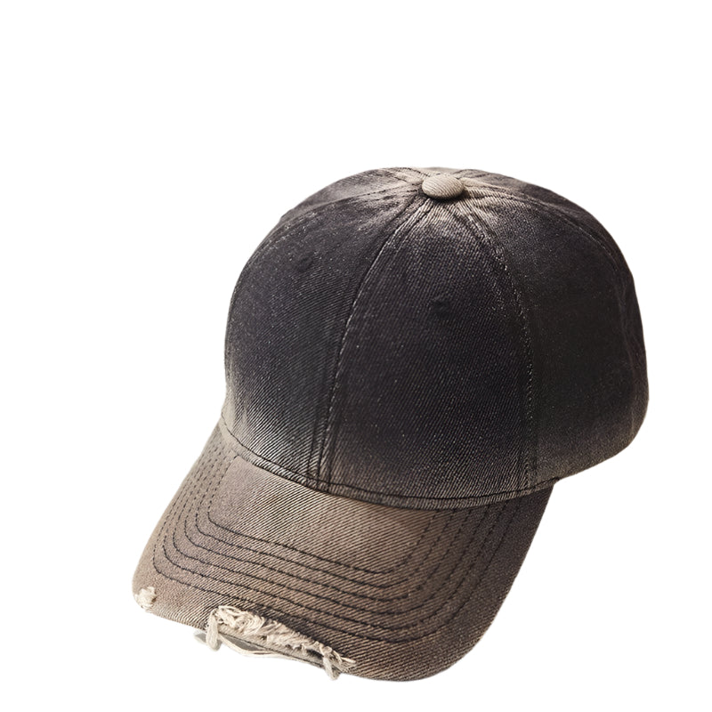 Distressed Gradient Denim Casual  Cap