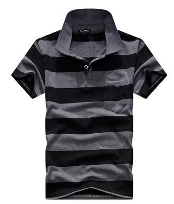 Collar Striped Short Sleeved  Men's T-shirt