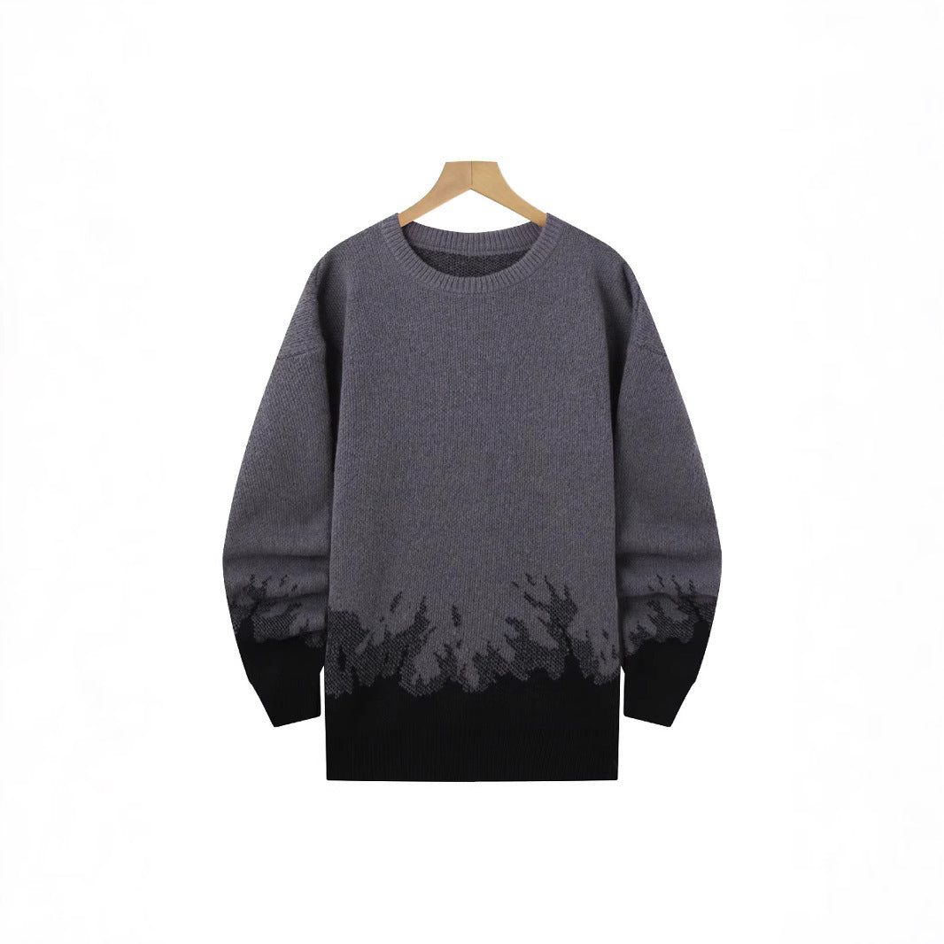Flame Knitted Sweater Men's Leisure Warm
