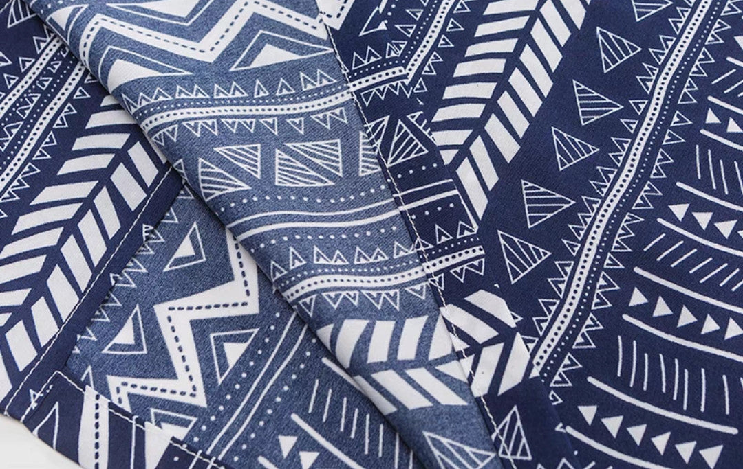 Men Trendy Vintage Stripe Printing Lapel Short Sleeve Shirt