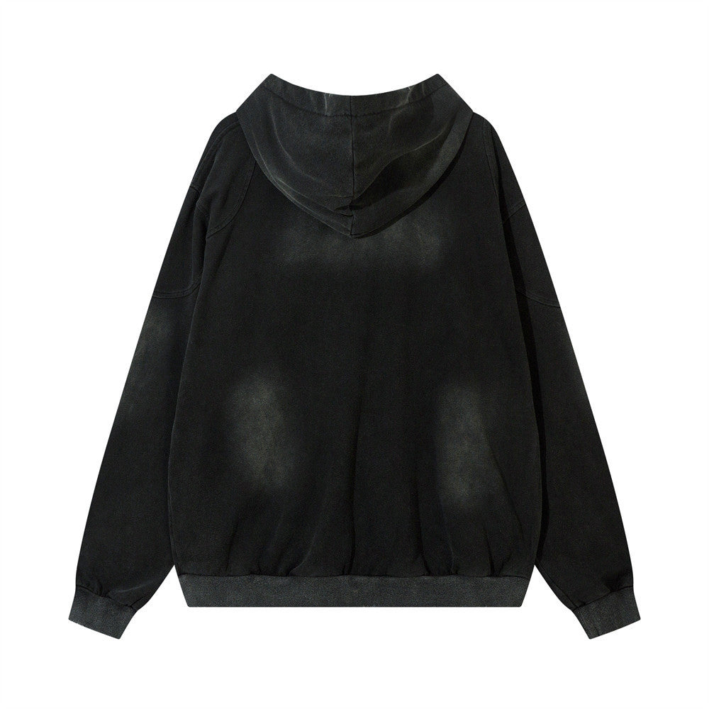 Punk Worn-out Loose Zip Sweater