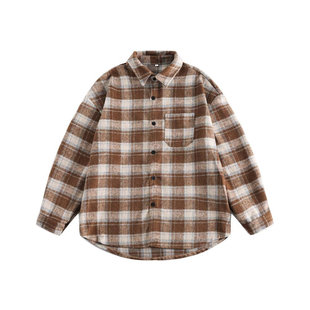 Brushed Thickened Plaid Shirt