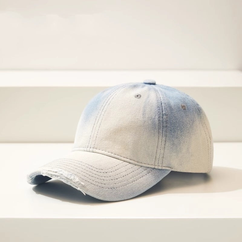 Distressed Gradient Denim Casual  Cap
