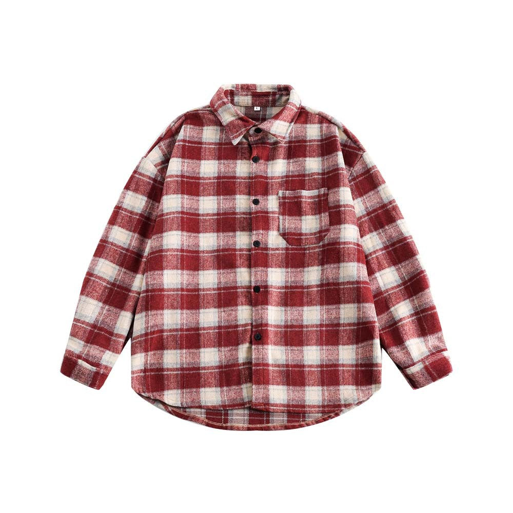 Brushed Thickened Plaid Shirt