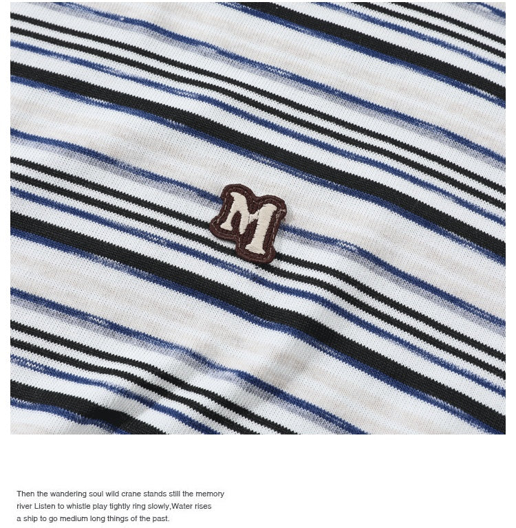 Men's Striped Loose Artistic Youth Fresh T-shirt