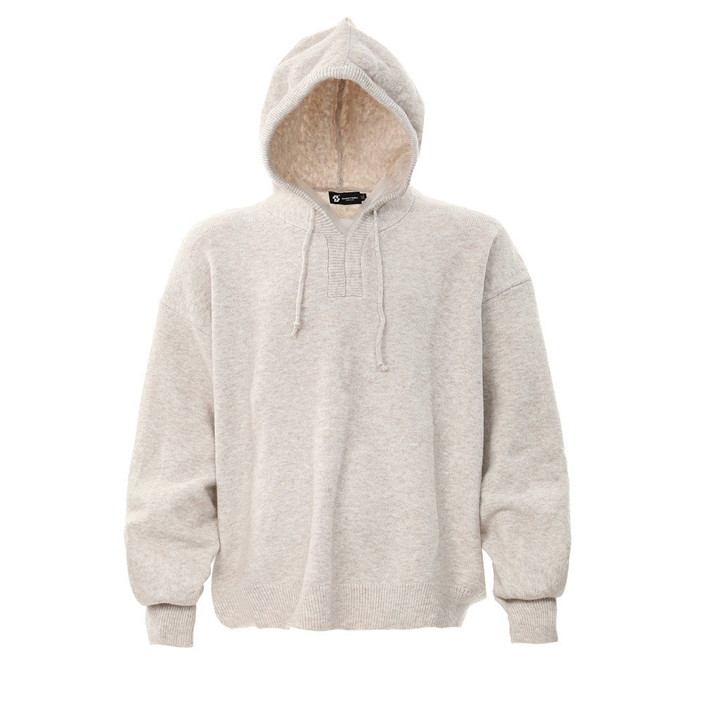 Street Fashion Warm Keeping Solid Color Hoodie Top