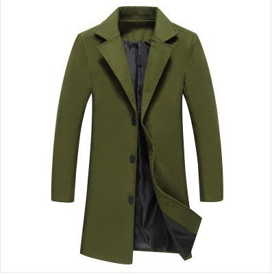 Mens New Solid Color Casual Business Woolen Coats For Winters