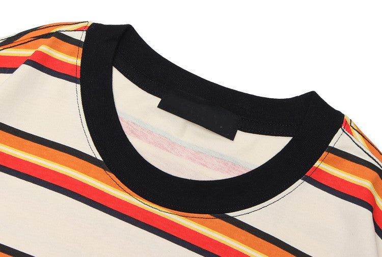 Retro Striped Short-sleeved Man's T-shirt