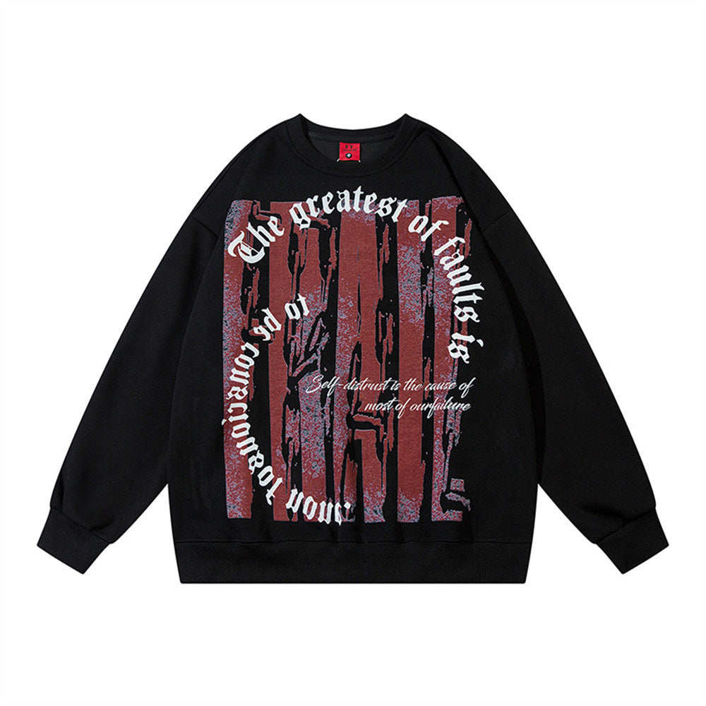 Pattern Printed Loose Sweatshirt