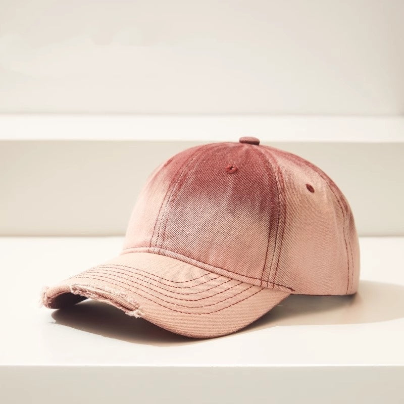 Distressed Gradient Denim Casual  Cap
