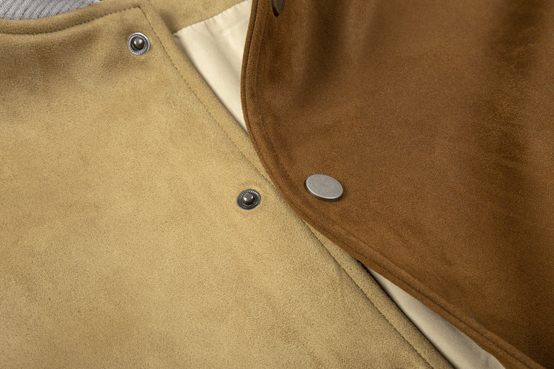 Fashion Brand Suede Color Matching Coat