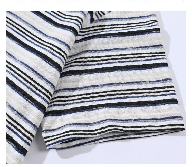 Men's Striped Loose Artistic Youth Fresh T-shirt