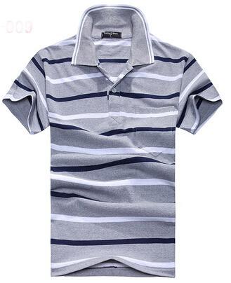 Collar Striped Short Sleeved  Men's T-shirt