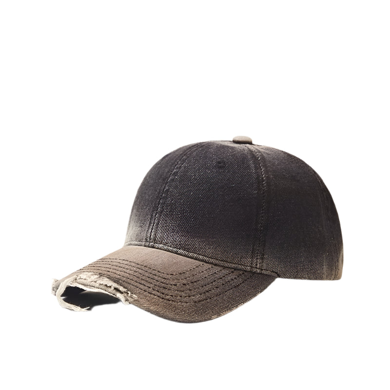 Distressed Gradient Denim Casual  Cap
