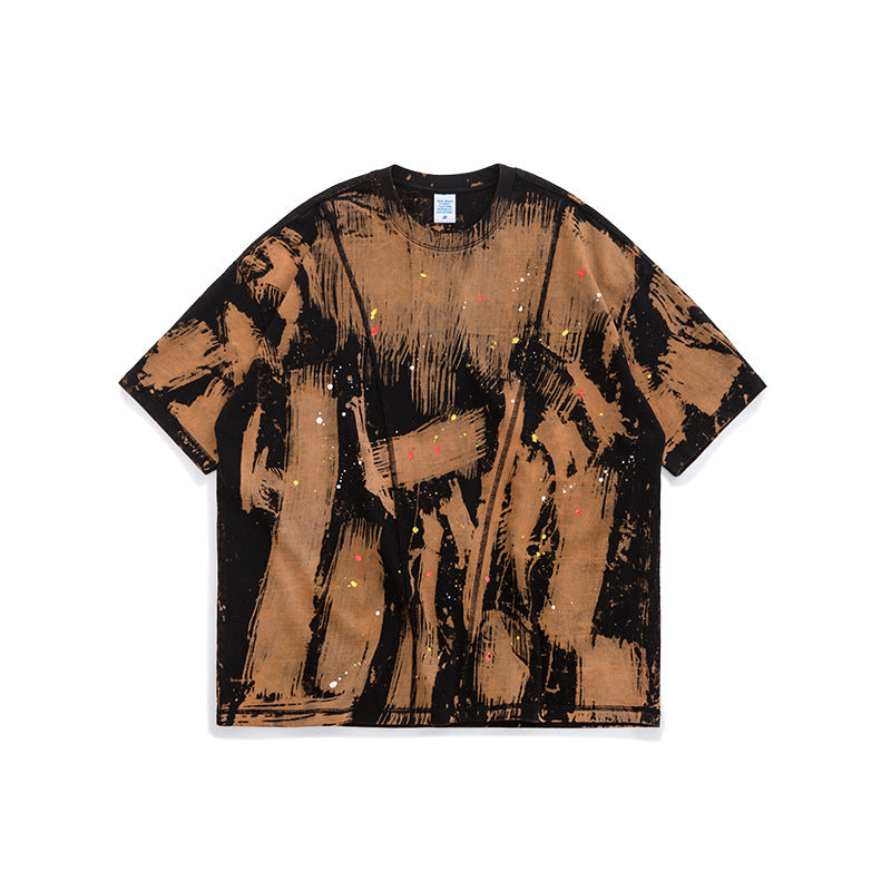 Men's Short Sleeve T-shirt With Double Dyed Pozzo Printing