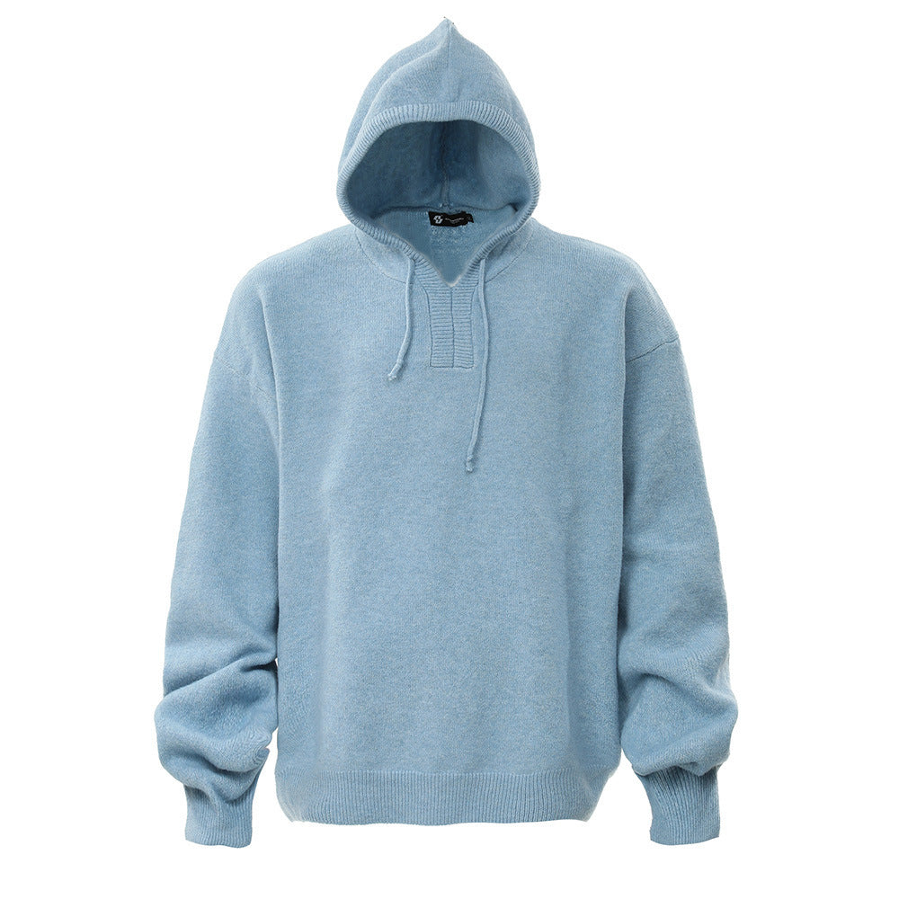 Street Fashion Warm Keeping Solid Color Hoodie Top