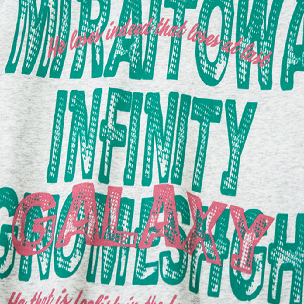 Letter Print Loose Round Neck Sweater