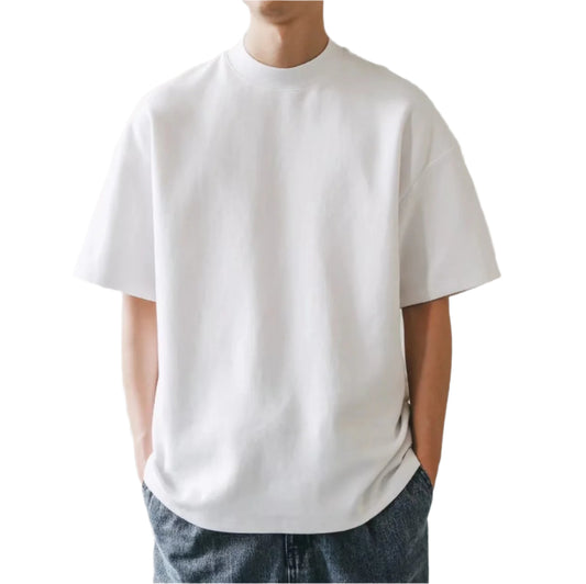 Plus Size Cotton Men's Blank T-Shirt White Oversized Retro Solid Color T-Shirt Large Size Men's Women's Fashion Short Sleeve Men's T-Shirt