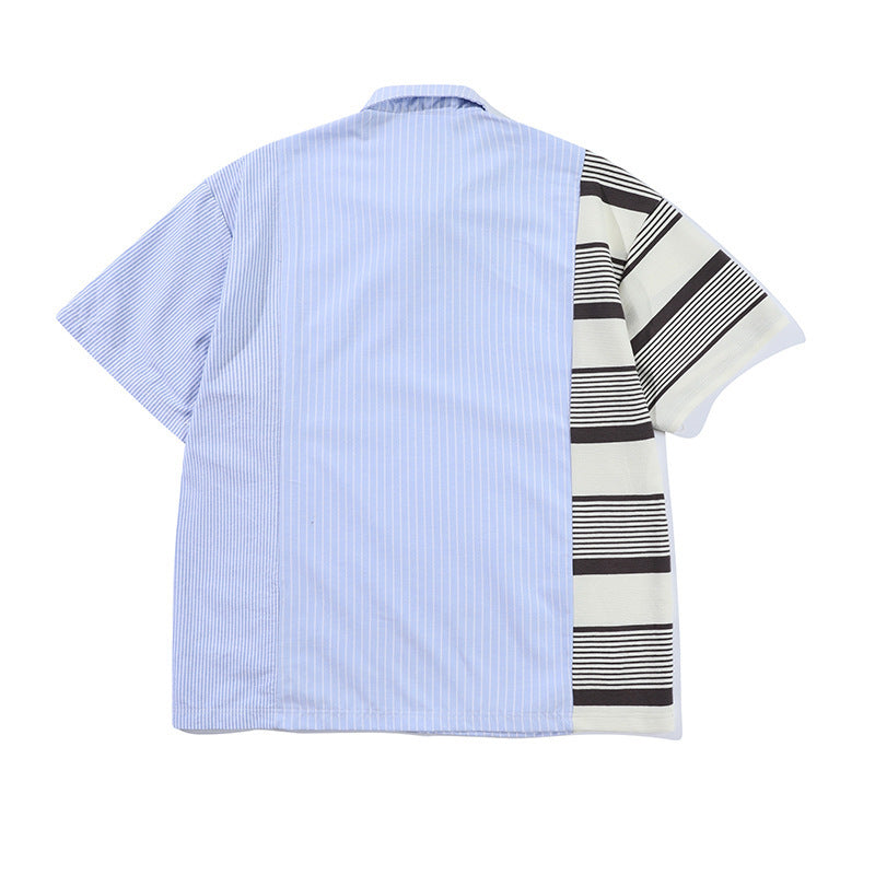 Striped Stitching Casual Shirt