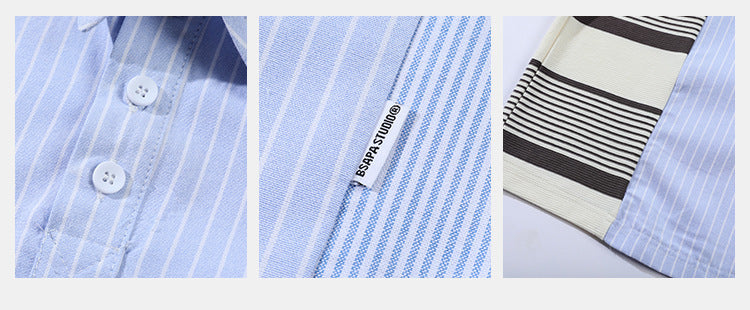 Striped Stitching Casual Shirt
