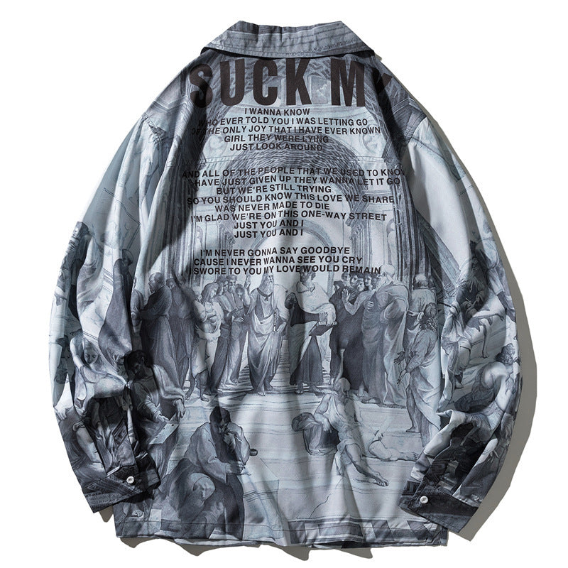 European And American Place Flower Style Shirt