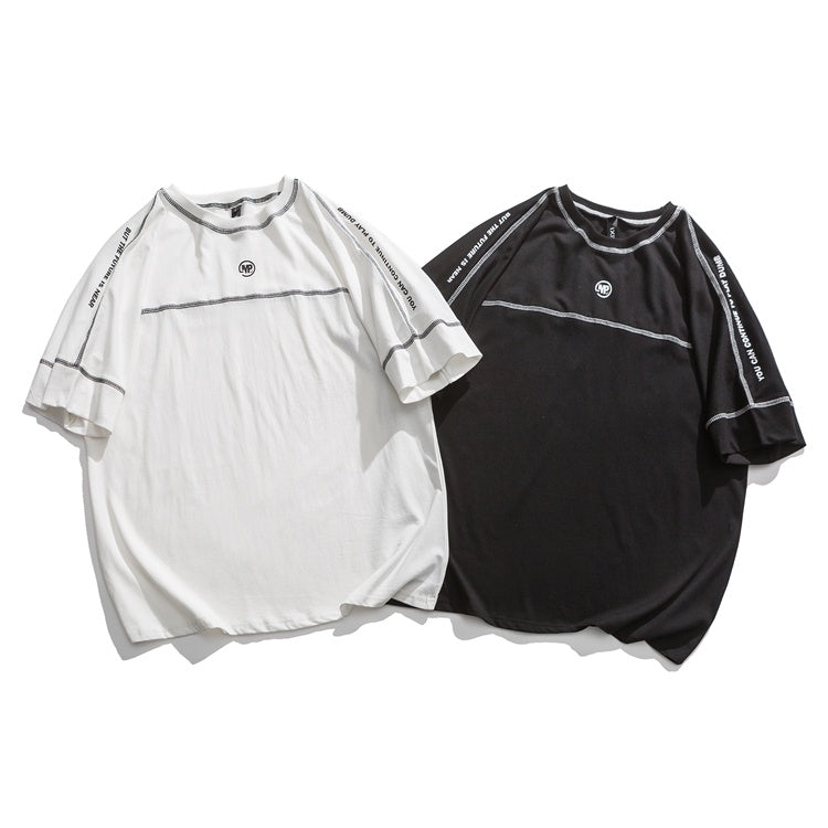 Three-Dimensional Striped Short-Sleeved Half-Sleeved T-Shirt