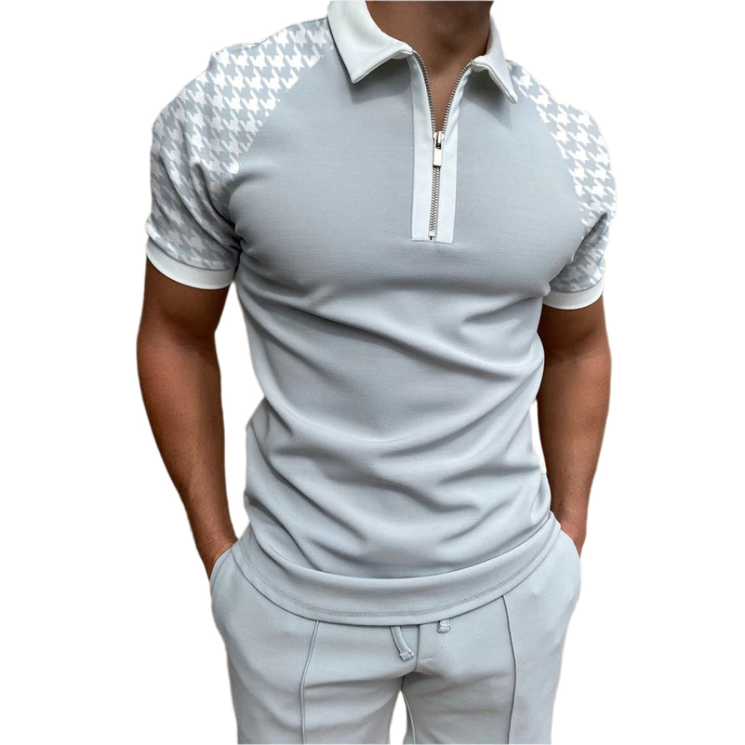 Men's POLO Shirt Striped Printed Short Sleeve T-Shirt Lapel Shirt