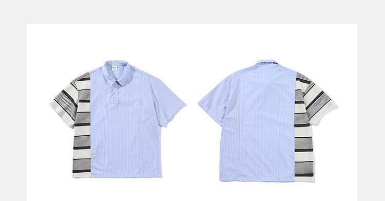 Striped Stitching Casual Shirt