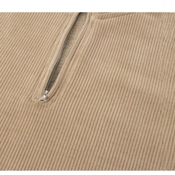 Retro Vibe Simple Heavy Industry Fleece Pullover