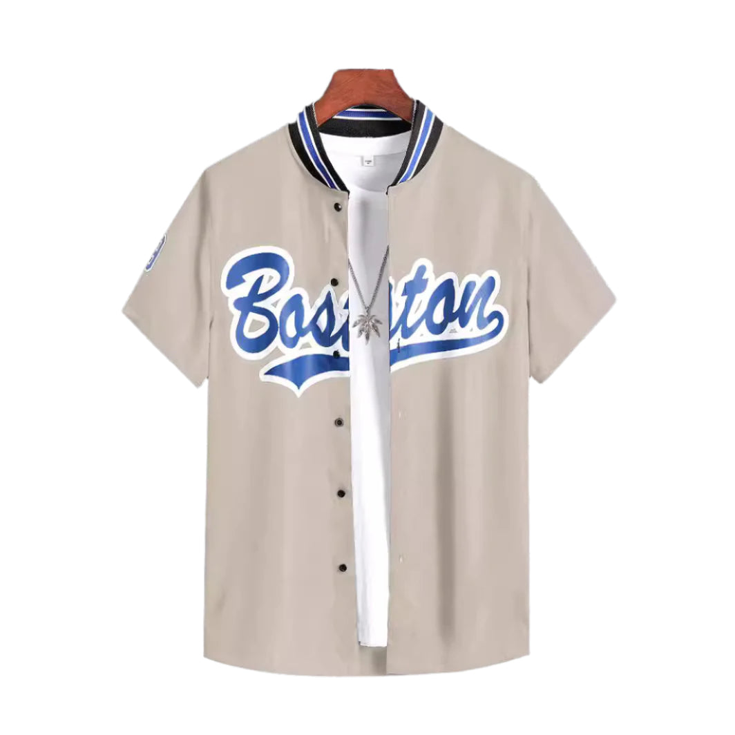 Loose Printed Letters Breathable Casual Shirt