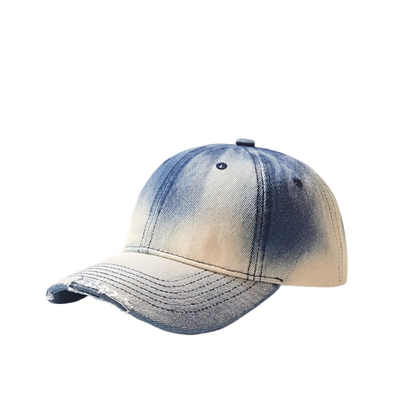 Distressed Gradient Denim Casual  Cap