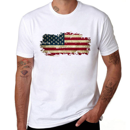 Mens T Shirts Short Sleeve American Flag