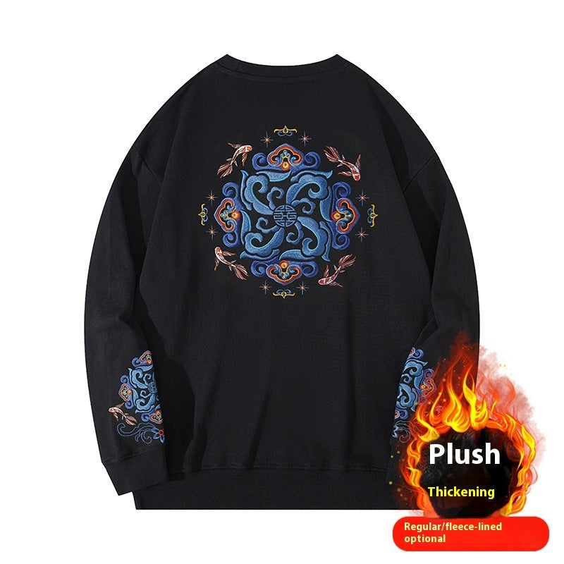 Men's  Printed Simple Round Neck Sweater