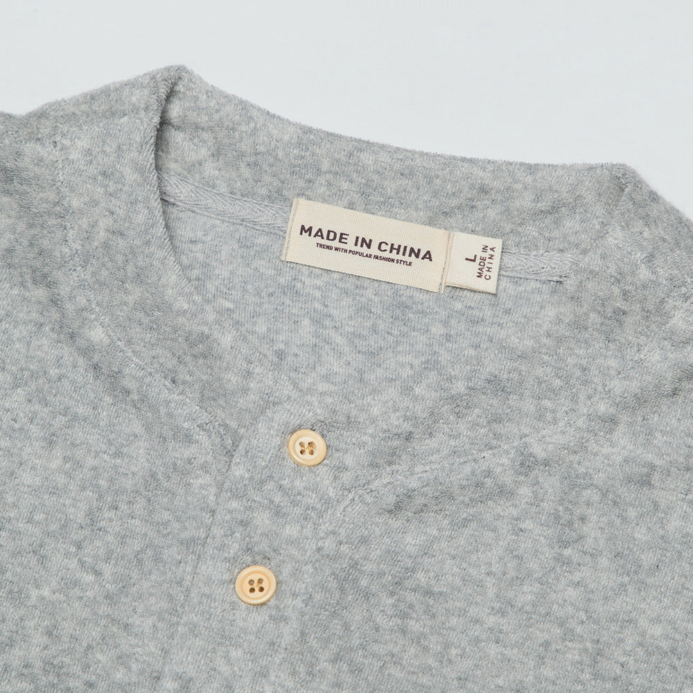 Men's Loose Versatile Buttons Half-open Collar Sweater