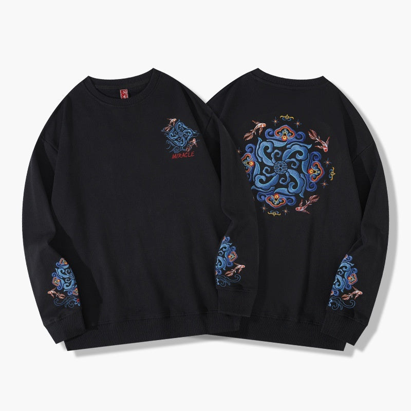 Men's  Printed Simple Round Neck Sweater