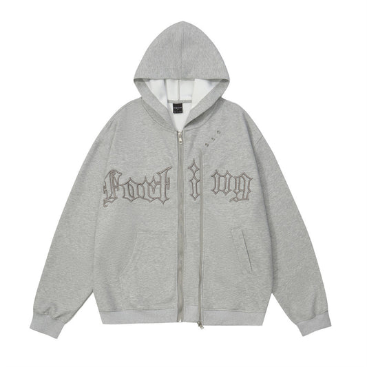 Letter Embroidered Cardigan Sweater For Men