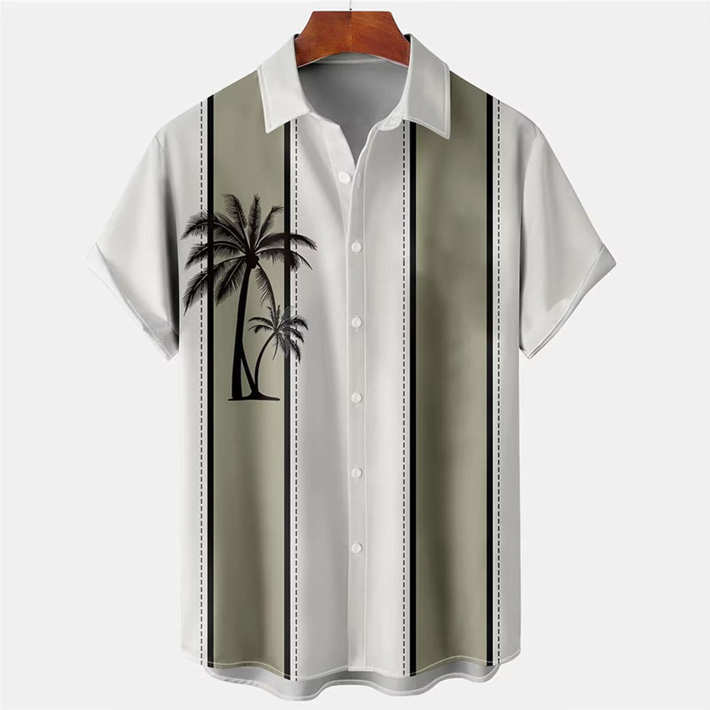 Hawaiian Men's Summer 3D Printed Short-sleeved Shirt