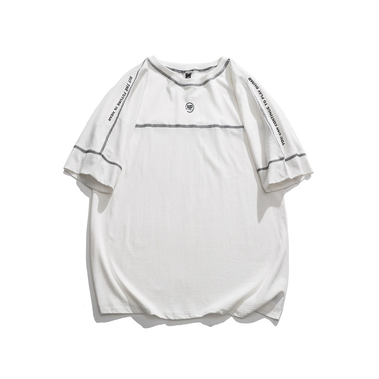 Three-Dimensional Striped Short-Sleeved Half-Sleeved T-Shirt