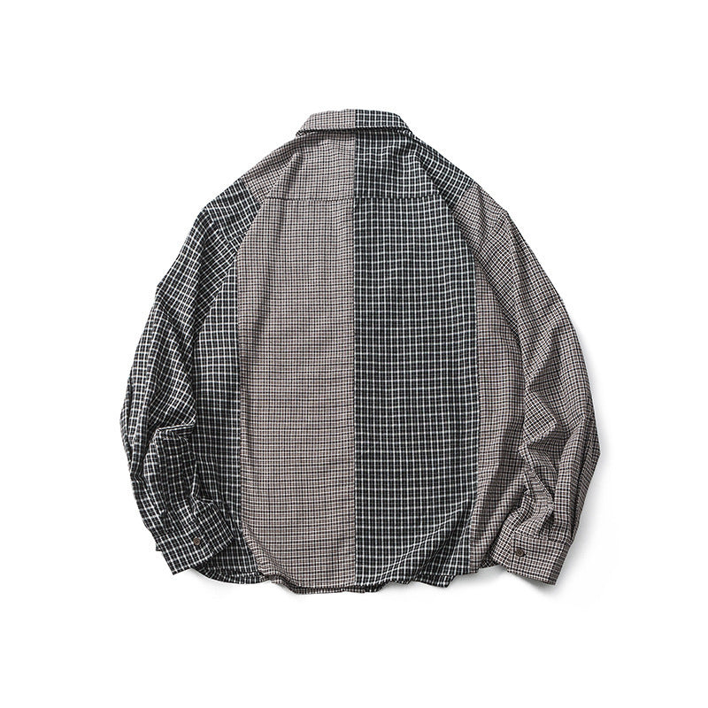 New Patchwork Design Shirt Men's Check